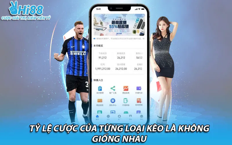 Tỷ lệ cược của từng loại kèo là không giống nhau